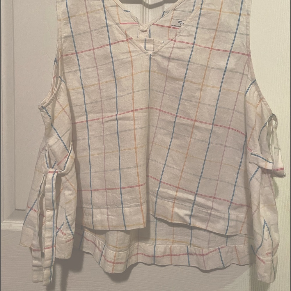 OBO Madewell White & Colors Tied Tank